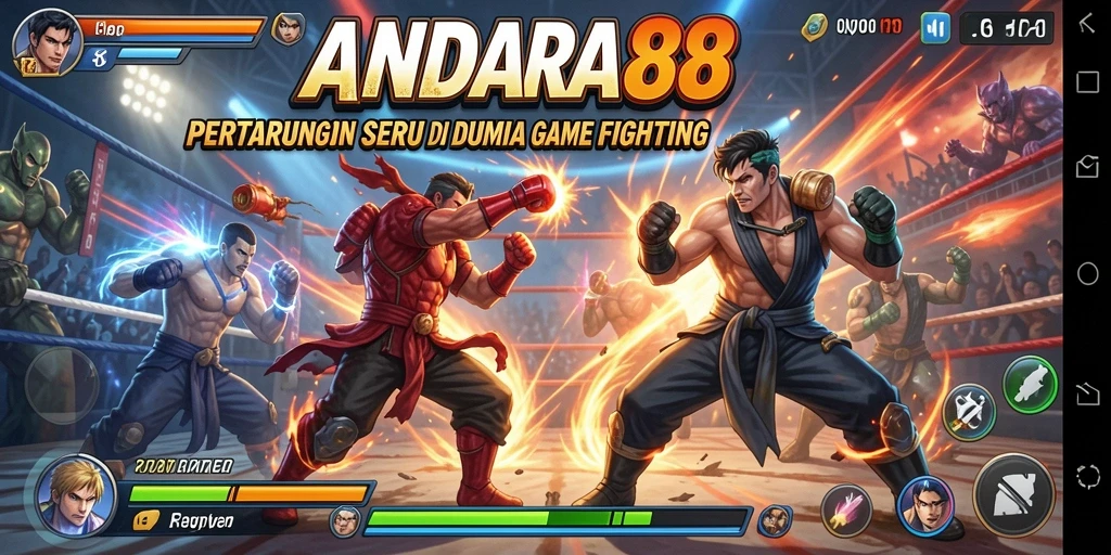Tangkapan layar utama ANDARA88 menampilkan aksi pertarungan yang mendebarkan.