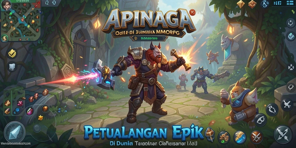 Tampilan gameplay seru dalam dunia fantasi APINAGA.