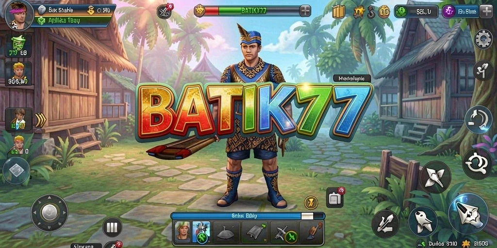 Tangkapan layar menunjukkan berbagai fitur BATIK77 yang bermanfaat.