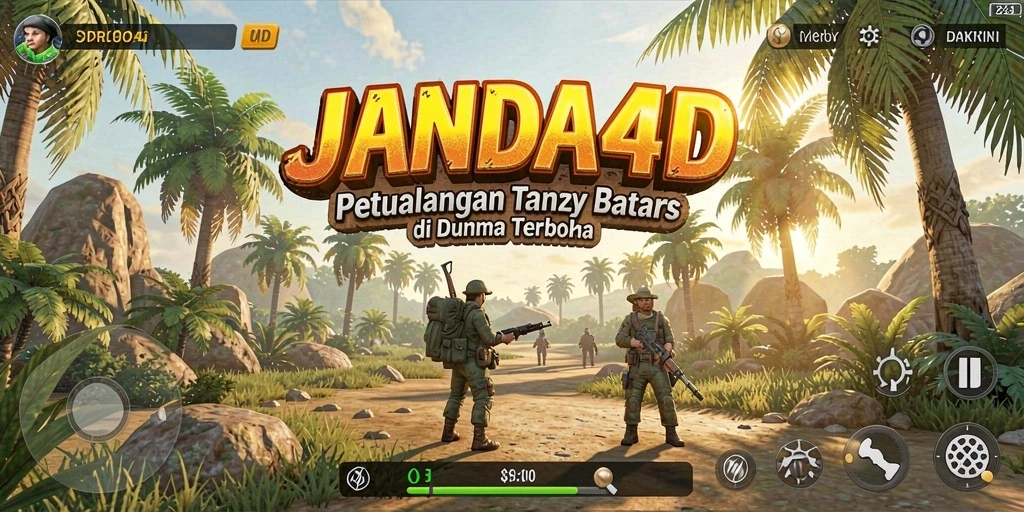 Tampilan gameplay <strong>JANDA4D</strong> yang menakjubkan dalam lingkungan terbuka.