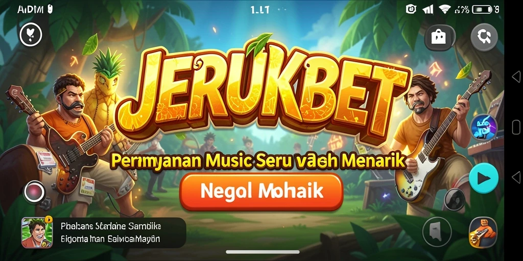 Tampilan gameplay JERUKBET dengan iringan musik yang menarik.