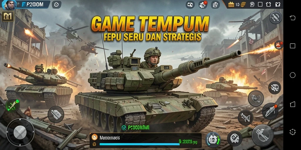 Tampilan gameplay seru dalam permainan TPS P200M.