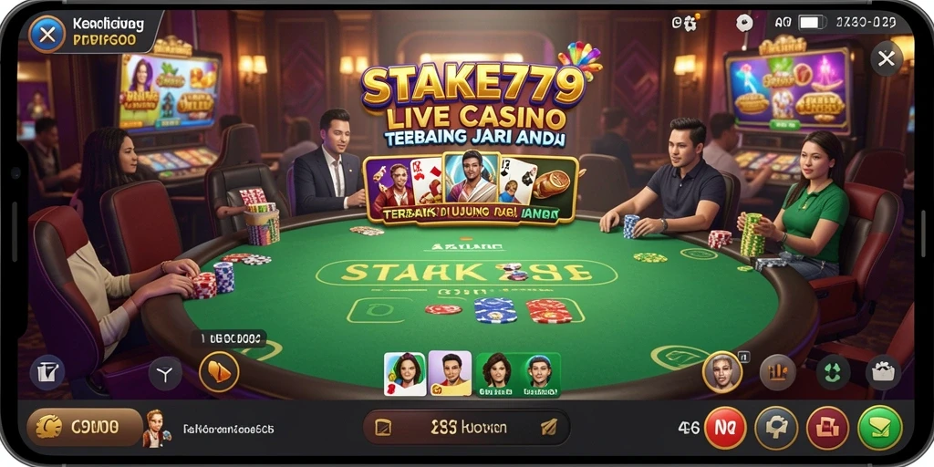 Tampilan gameplay Live Casino yang mendebarkan dan interaktif di STAKE779.