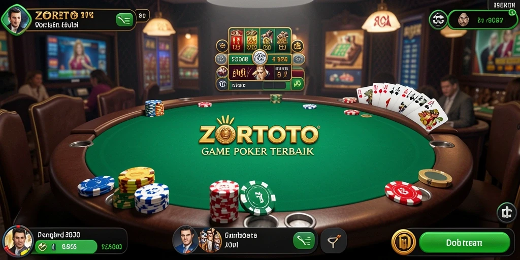 Tampilan gameplay ZORTOTO menampilkan aksi poker yang mendebarkan.